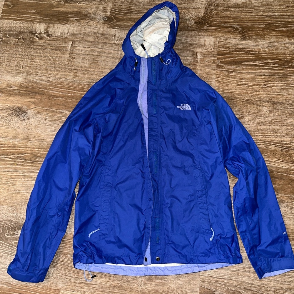 The North Face Blue Hooded rain Jacket